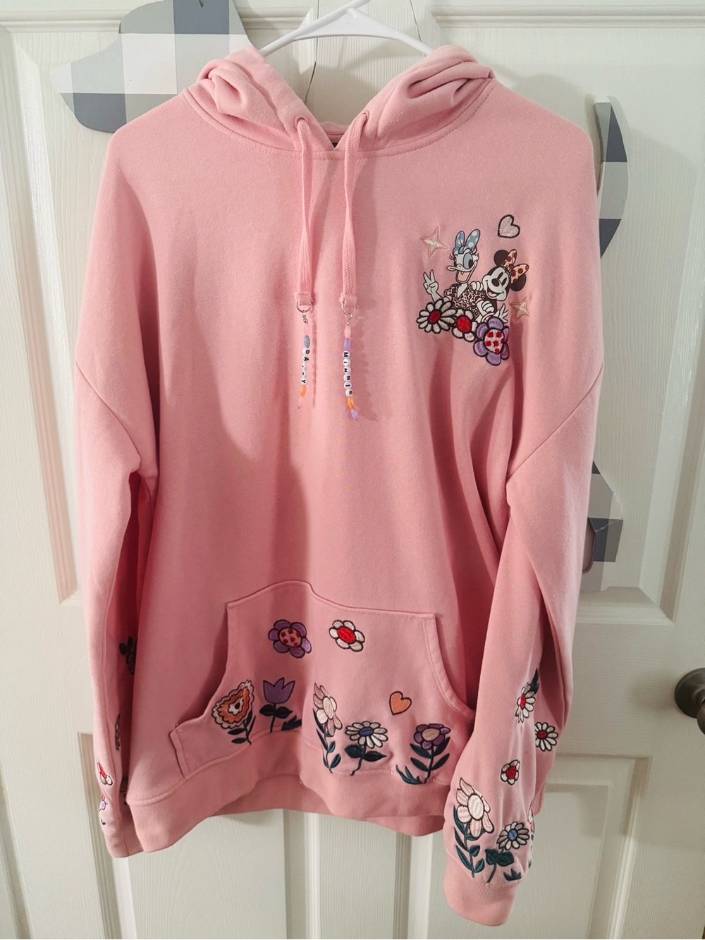 Pink Minnie & Daisy Embroidered Pullover Hoodie